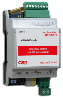 CANx / LoRa 433 MHz 8 x 0-10V analoge Ausgänge