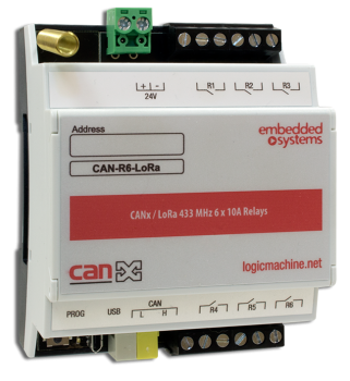 CANx / LoRa 433 MHz 6 x 10A Relays